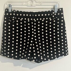 LOFT Black and White Polka Dot Women Shorts